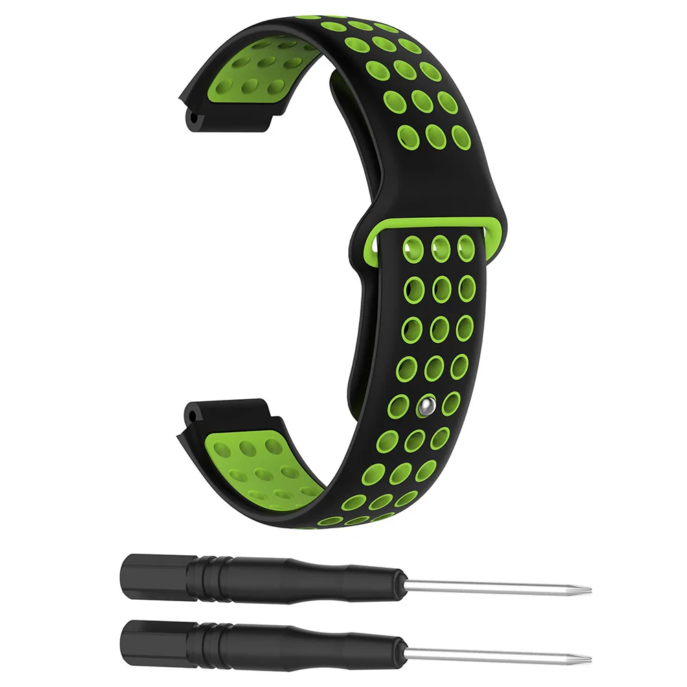 Силиконовый ремешок на запястье для Garmin Forerunner 220 230 235 630 620 735 645 S20 S6 S5 Смарт-часы замена ремень ремешок для часов - Цвет: black lime