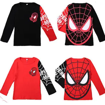 

Cool Children Clothes Baby Kids Boys Spiderman Pullover Black/Red Tops Long Sleeve T-Shirt Sweatshirt For 2-8Y