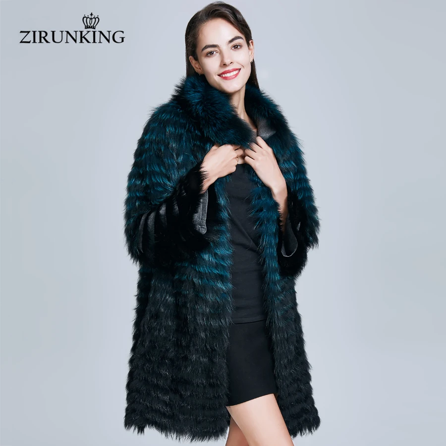 ZIRUNKING новинка 2020 года цветное женское искусственное пальто из натурального Меха