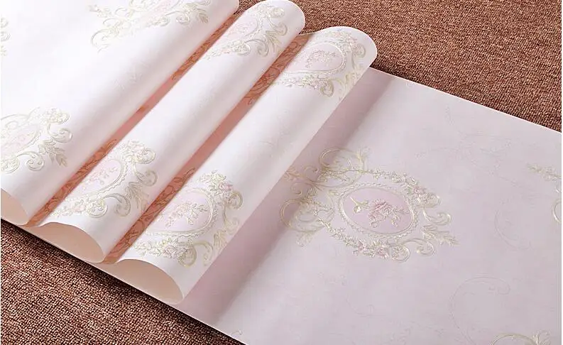 Pink purple M11183 Beibehang высокого качества из бамбукового волокна; европейские нетканые обои Простой Европейский спальня обои для гостиной фон стены бумаги - Цвет: Pink purple M11183