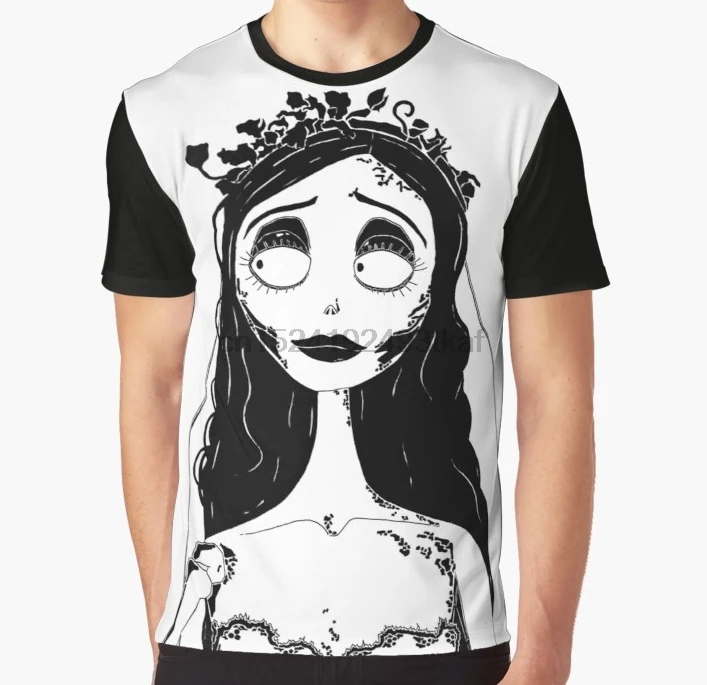 

All Over Print T Shirt Men Funny tshirt Corpse Bride Emily Graphic Women T-Shirt