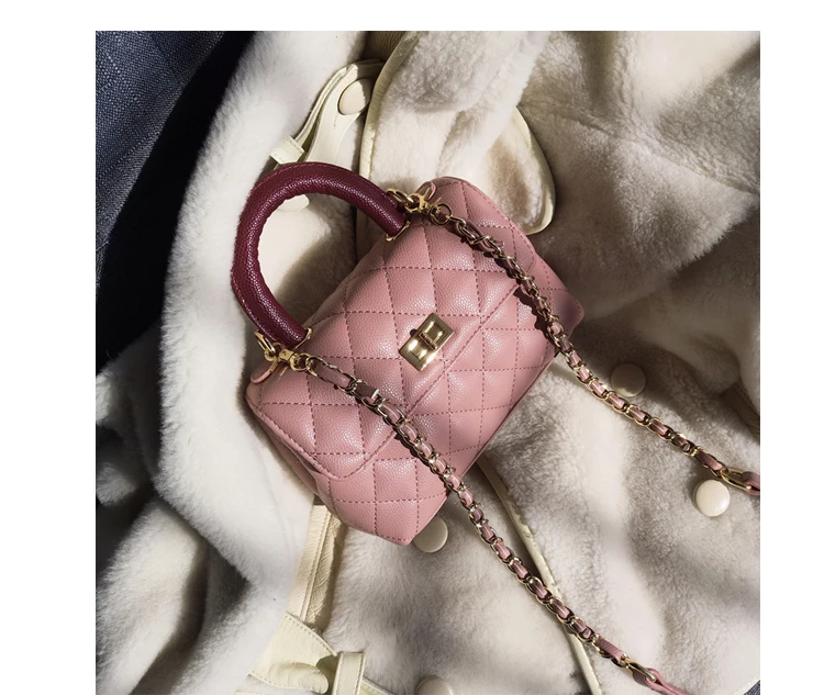 Роскошные женские ручные сумки для женщин Новая модная сумка на плечо дизайнерская сумка на цепочке клетчатые Женские Крошечные сумочки через плечо
