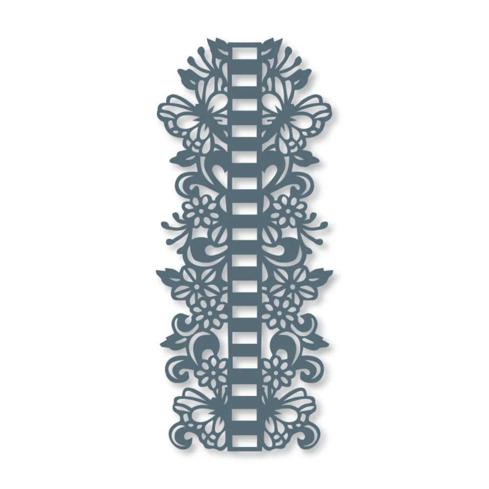 Flower Ribbon Border 150*64mm Metal Cutting Dies Scrapbooking Album DIY