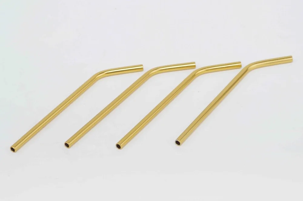 WOWSHINE new golden aluminum bent drinking straws 10pcs/lot food grade juicy straws 8mm*215mmin