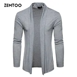 Zemtoo Новый 2018 Для мужчин с кардиган без пряжки высокого качества трикотаж моды и личности Тонкий вязаный ZE0480