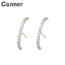 Модные серьги-гвоздики из стерлингового серебра 925 пробы, женские серьги-гвоздики в форме T, серьги-гвоздики с кристаллами и кубическим цирконием, ювелирные изделия для свадебной вечеринки A40