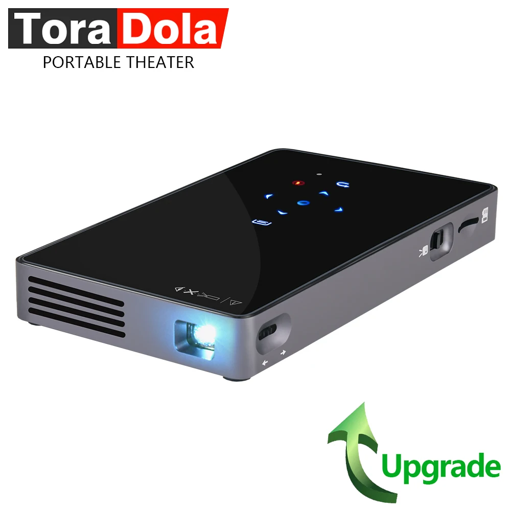 Tora Dola MINI Projector D5S, Portable Theater Built in Android WIFI Bluetooth HDMI 5000mAH Battery Upgrade P8I LED Projector