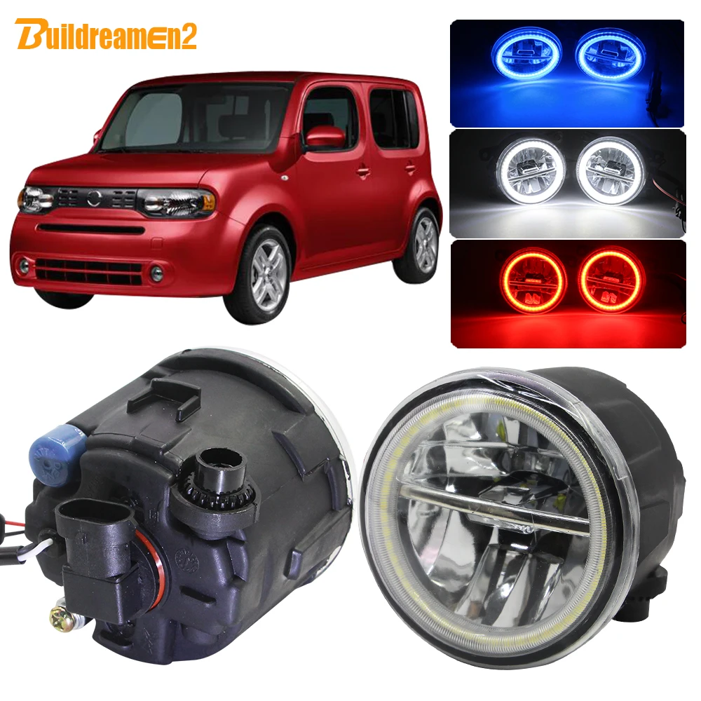 

Buildreamen2 For Nissan Cube Z12 Hatchback Car LED Fog Light 4000LM Angel Eye Daytime Running Light 12V 2010 2011 2012 2013 2014