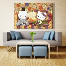 Краска от numbes художественная живопись по номерам работа прекрасный розовый Европа мультфильм для детей простой заполняющий Цвет Hello Kitty спальня