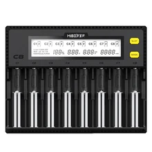 MiBOXER C8 1.5A 8 Bay ЖК-дисплей Батарея Зарядное устройство для 18650 литий-ионный аккумулятор LiFePO4 Ni-Cd AA 21700 20700 26650 18350 17670 RCR123 18700