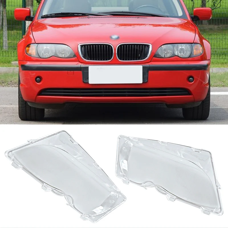 

2Pcs Car Headlight Lens Cover Polycarbonate Durable Headlamp Lens Cover Left and Right For BMW E46 01-06