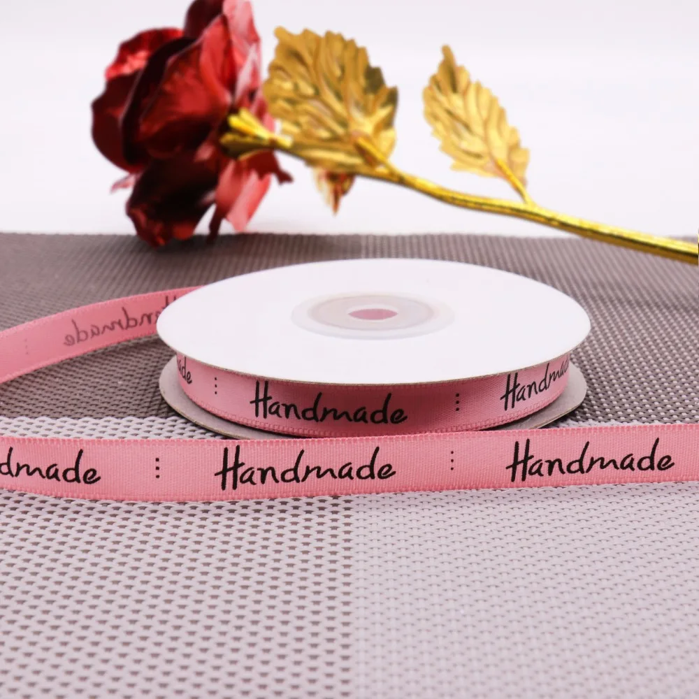 

25Yards/lot 1cm Handmade Printed Satin Ribbon For Bow Craft Wedding party birthday Decoration DIY Supplies packaging accessories