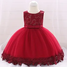 Платье для маленьких девочек 3-24 мес., 1 год, детское платье для дня рождения, красное праздничное платье принцессы, vestido, летняя детская одежда с юбкой-пачкой, L1843XZ