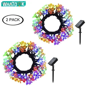 2 Pack Waterdichte Solar Lamp Fairy String Lights 22ft 50 LED Perzik Bloesem Decoratieve Lawn Tuin Patio Kerstboom LED licht 2 Pack Waterdichte Solar Lamp Fairy String Lights 22ft 50 LED Perzik Bloesem Decoratieve Lawn Tuin Patio Kerstboom LED licht