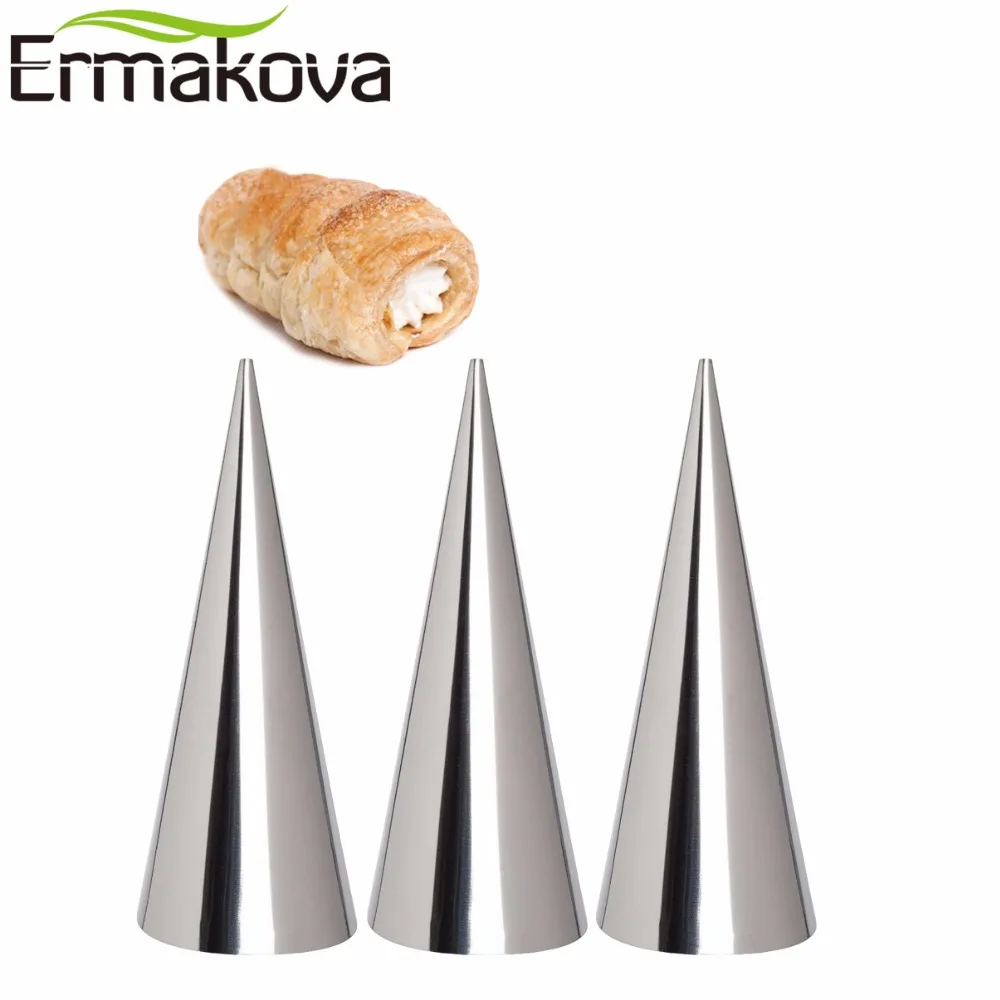 ERMAKOVA 3 шт./л большой размер коническая трубка конус датский инструмент, сделай сам, выпечка кремовая форма печенье рулет Рог форма выпечки инструмент