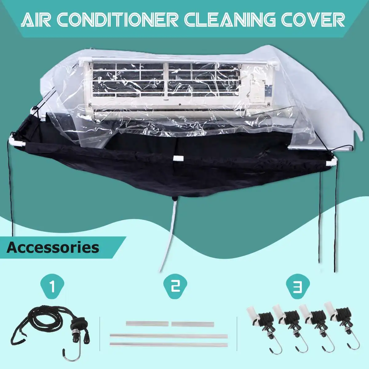 Home Air Conditioner Cleaning PU Cover Waterproof Dustproof Cover Cleaner 
