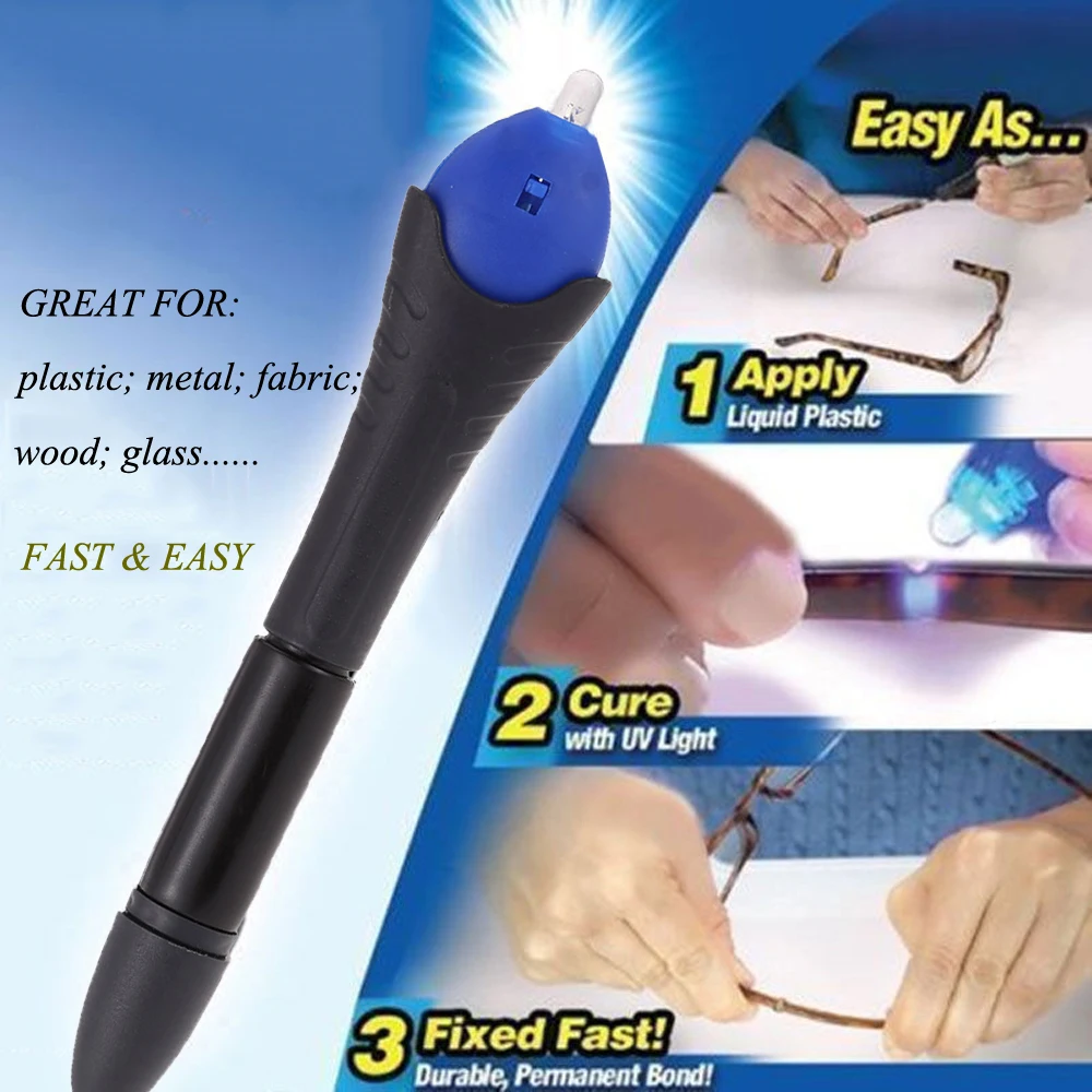 

1PC Anything in 5 second Fix UV Light Repair Tool With Glue Super Powered Plastic Welding Compound