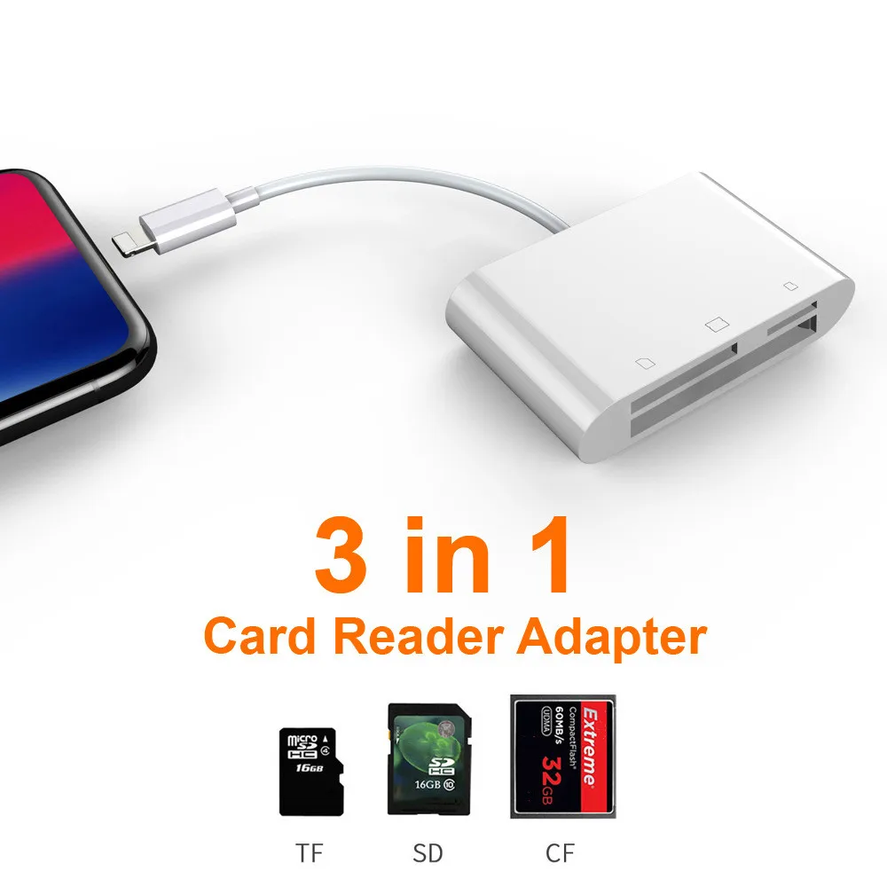 6 в 1 SD TF CF SDHC XD M2 Card Reader зарядки адаптер для IPhone XS MAX XR 3 в 1 SD TF CF Card Reader для IPhone X 5S 6 7 8 P