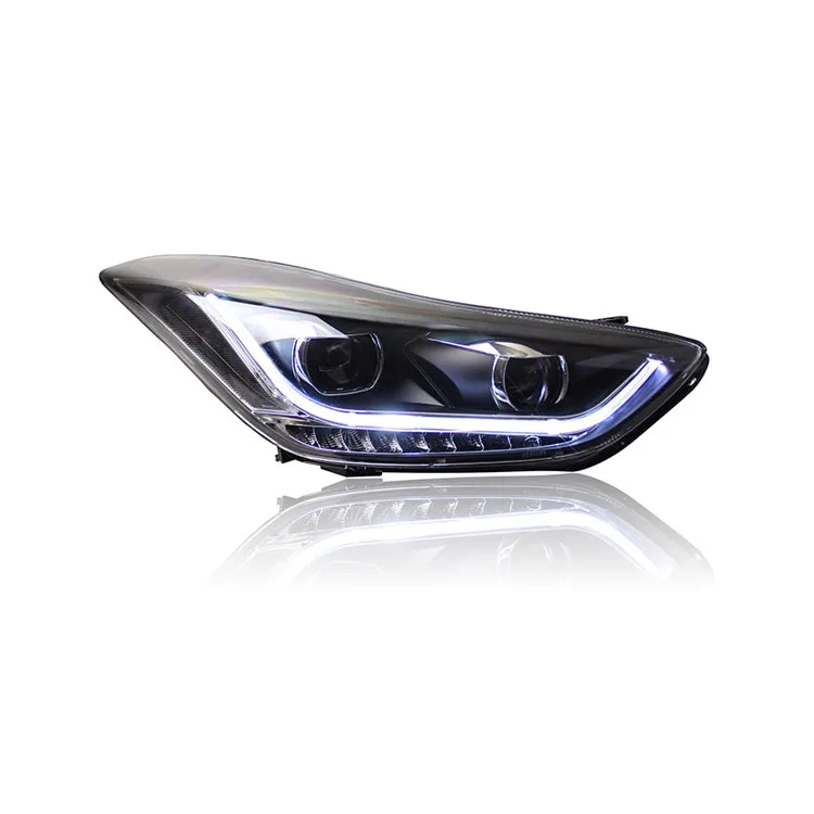 Ownsun New Eagle Eyes светодиодный DRL биксеноновый проектор линзы фары для Hyundai Elantra 2012 | Фара для авто в сборе -32809837880