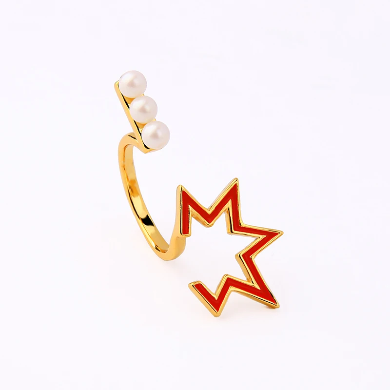 

New Arrival Ring Simple Design Red/Orange/Blue Enamel Acrylic Ring For Women Handmade Appointment Gift Ring Jewelry