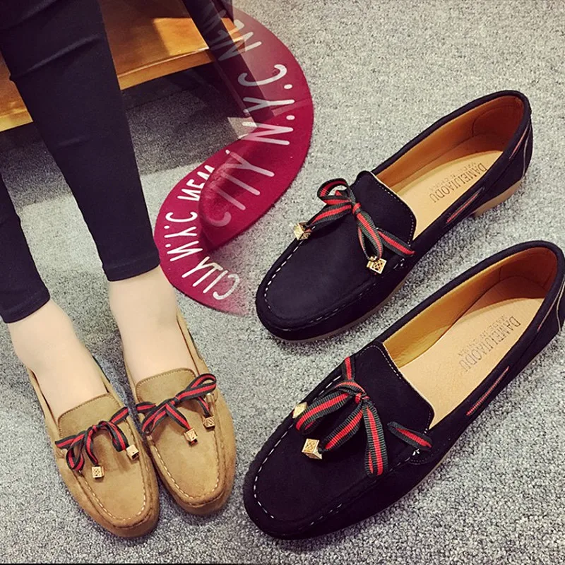 

2017 Spring Velvet Flat Heel Shoes Women Round Toe Casual Loafers Flats Women Drive Shoes Moccasins