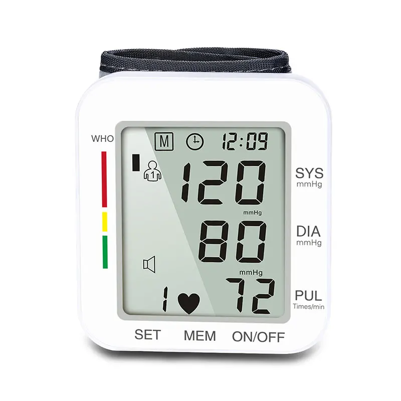 BLK цифровой полностью автоматический ЖК-монитор артериального давления на запястье с сердечным ритмом и модным внешним видом, светильник и компактный