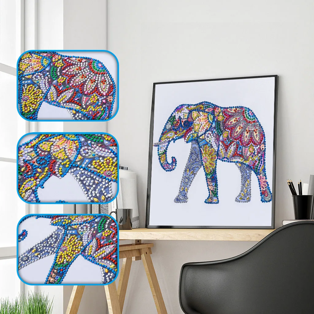 Специальная форма сверла Алмазная картина животное мандала цветок девушка ремесленные 3d DIY изображения для алмазной вышивки Стразы - Цвет: small elephant