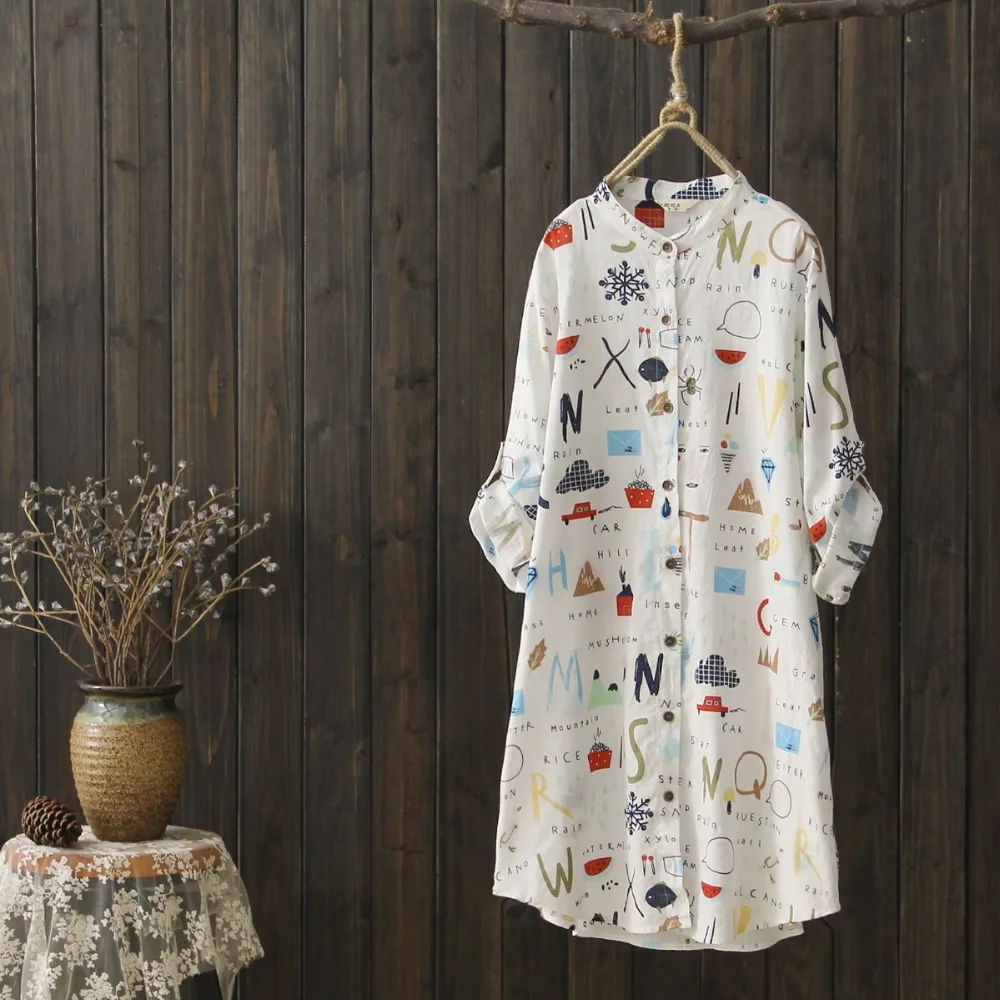 spring-and-summer-women-long-blouse-shirt-aesthetic-printed-letter-tops-thin-cotton-linen-korean-clothes-three-quarter-blusas