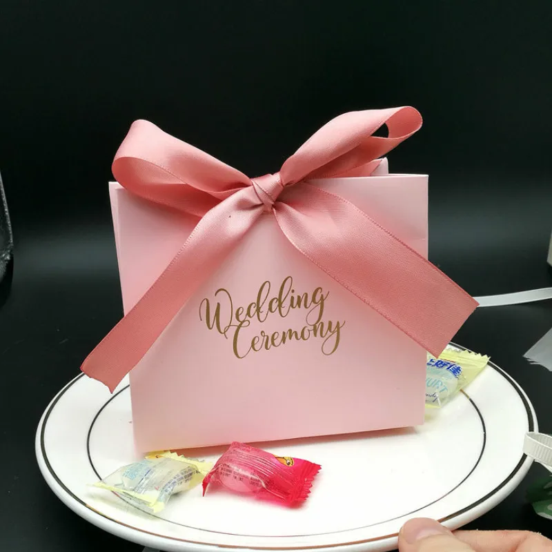 20 шт./лот буквенный принт сувенир для свадебной вечеринки коробки с лентой печенье конфеты сумка лакомство Подарочный мешочек для свадьбы
