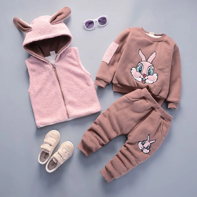 

baby boys girls clothes sets suit 3PCS hoodies warm jacket+coat+pants infant bebe winter clothing girls outwear tracksuit