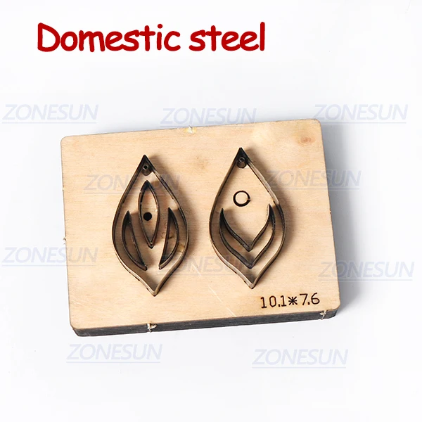 ZONESUN T10 DIY Custom Cutter кожаные серьги для резки высечки кожи, серьги для стального правила, штамповочный станок, пресс-инструменты - Цвет: Domestic steel