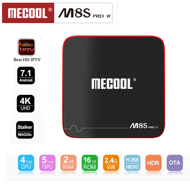 

MECOOL M8S PRO W Android TV Box Android 7.1 Amlogic S905W Quad Core 4K 2/16GB H.265 Set Top Box support polan iptv subscription