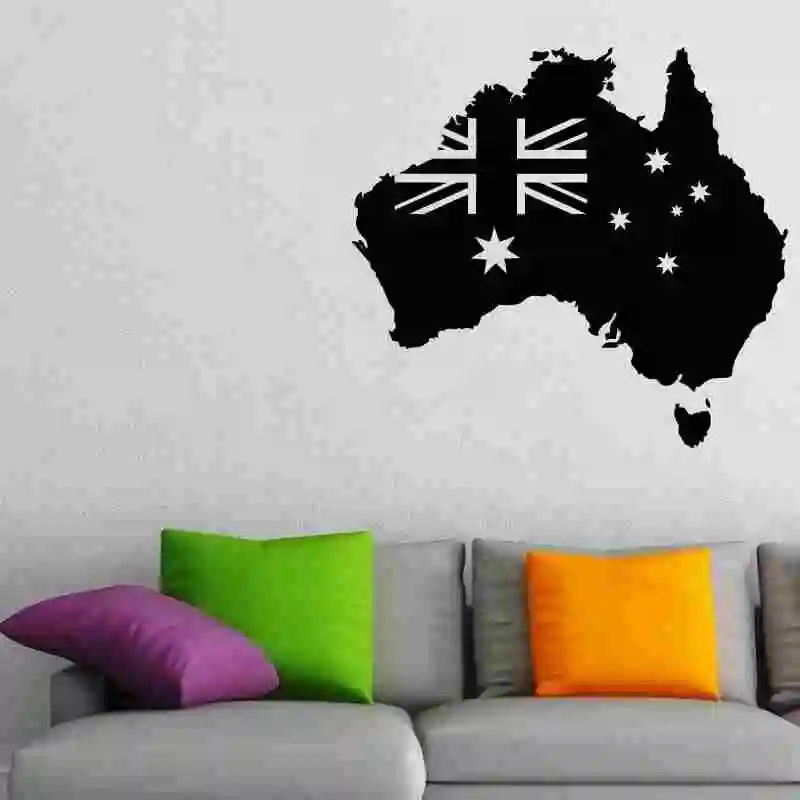australia map sticker decal muurstickers posters vinyl wall decals