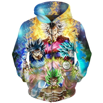 

Cloudstyle Dragon Ball Super DBZ Movie Zip Hoodies Men Women 3D Sweatshirt Ainme Goku Printed Pullovers Male Zipper Hoody