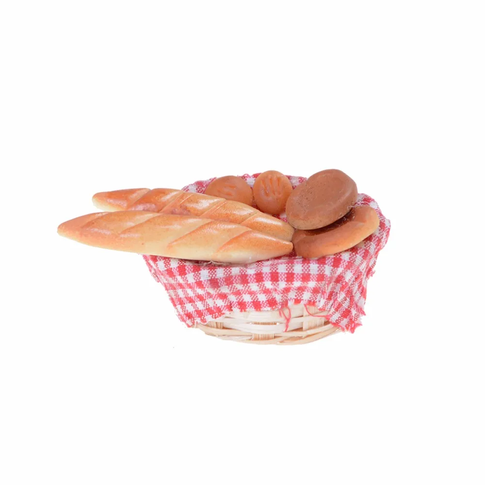 6 pièces/ensemble cuisine jouets bande pain Miniature modèles pour maison de poupée 1/12 Simulation de pain (lot de 6)