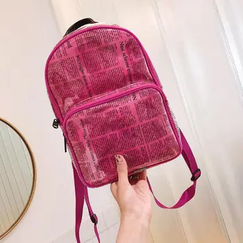 

Waterproof Unisex Newspaper Print Canvas PVC Backpack Large Capacity Travel Casual Student Schoolbags Leisure Daily Holiday