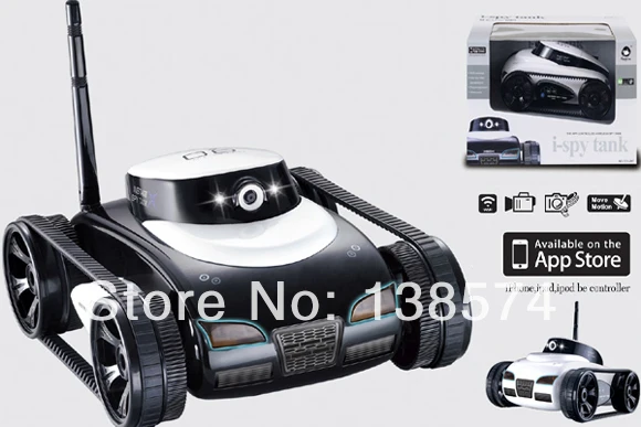 Free Shipping Hot New Toys App-Controlled Wireless 4Ch i-Spy Tank With Camera for iPhone, iPod Touch and iPad/RC Toy Car