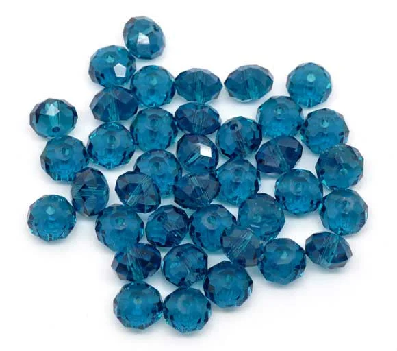 DoreenBeads 70 шт. граненые бусины из синего кристалла павлина круглые с мелкими