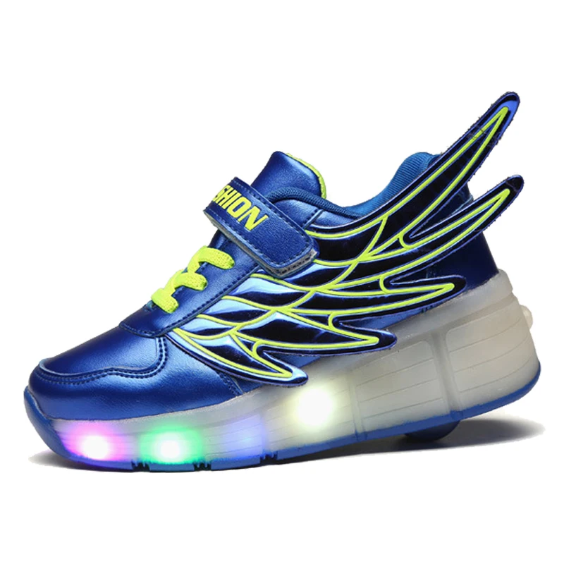 2019 New Children Wheel Shoes Fashion Light Up Roller Skate Sneakers For Kids Lights LED Boys Girls Glowing Sports Shoe