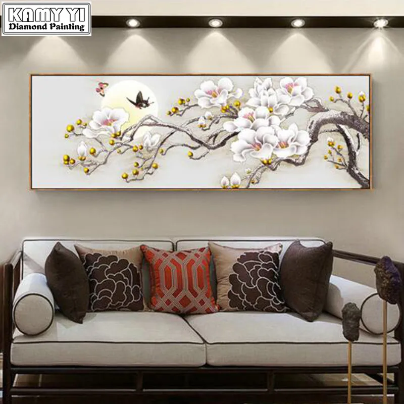 Comprar 5d pintura de diamantes nueva llegada rico Magnolia diamante del bordado de flor de diamantes pintura Cruz puntada kits mosaico de diamantes XY20