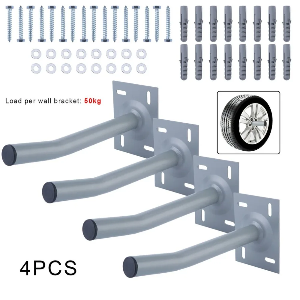 

YLTS55 Stable Car Wheel Tire Wall Mount Tire Holder Rims Tire Storage Tree Shelf Holder Space Saving Rack Bracket Garage Tool