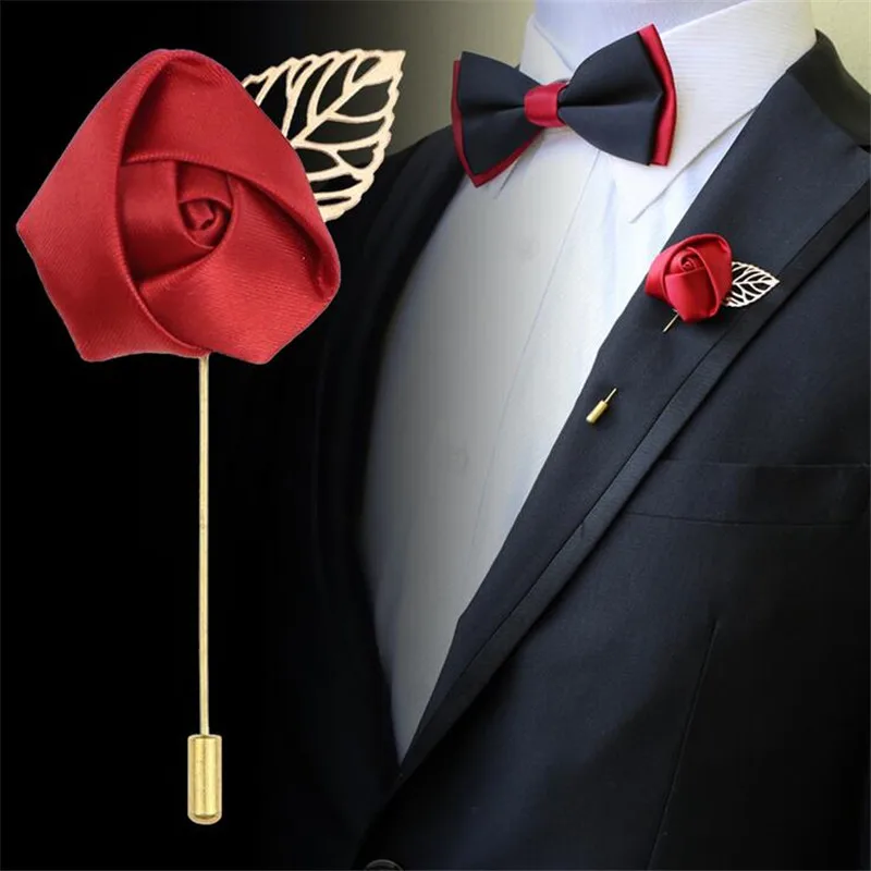 New Fashion Simple Brooches of Fabric Flowers for Men Suits Coat Pin