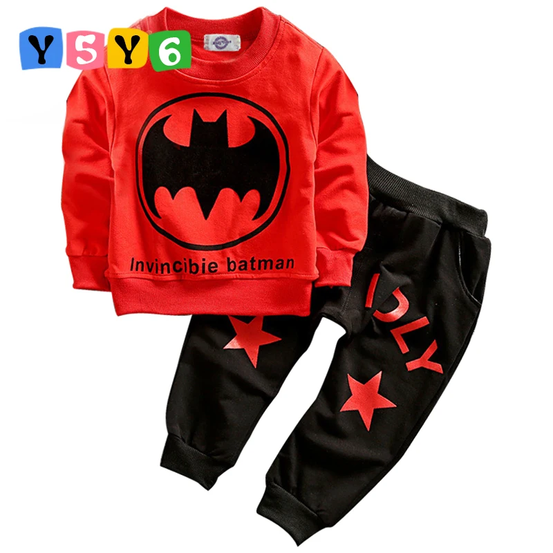

2018 Batman Children Boys Clothing Set Long Sleeve Baby Boy Casual Sports Suits Kids 2pcs Sets Spring Autumn Clothes Tracksuits