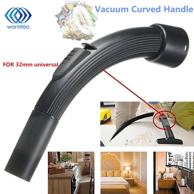 New Durable Quality 32mm Spare Part Vacuum Cleaner Filter Hose Bent End Curved Handle Black Plastic