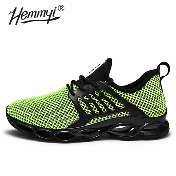 

Hemmyi Large Hole Mesh Size 39-47 Mesh Breathable Running Shoes Summer Outdoor Non-slip Cushioning Sports Shoes Men Sneakers