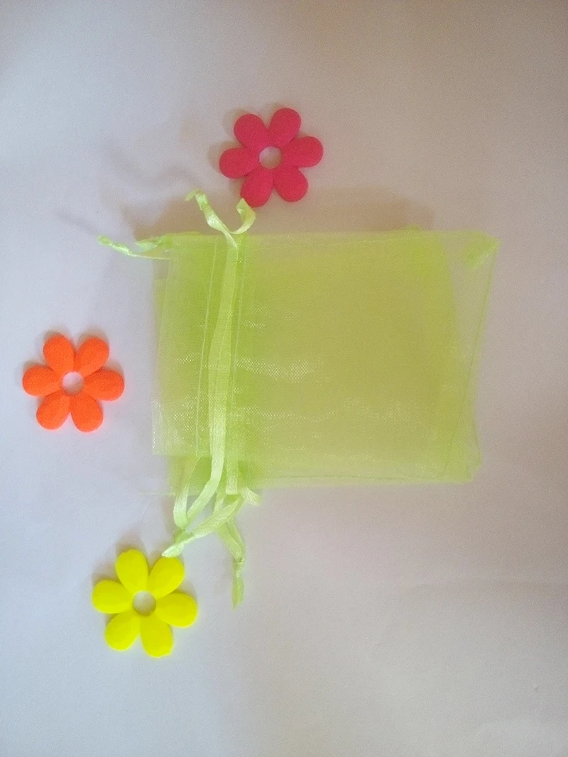 

5000pcs 7*9 green gift bags for jewelry/wedding/christmas/birthday Organza Bags with handles Package display drawstring Yarn bag