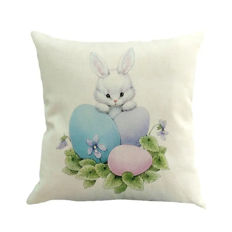 Пасхальный диван-кровать, украшение для дома, праздничный чехол для подушки, чехол для подушки с пасхальным Кроликом, пасхальным яйцом, наволочка для подушки - Цвет: F