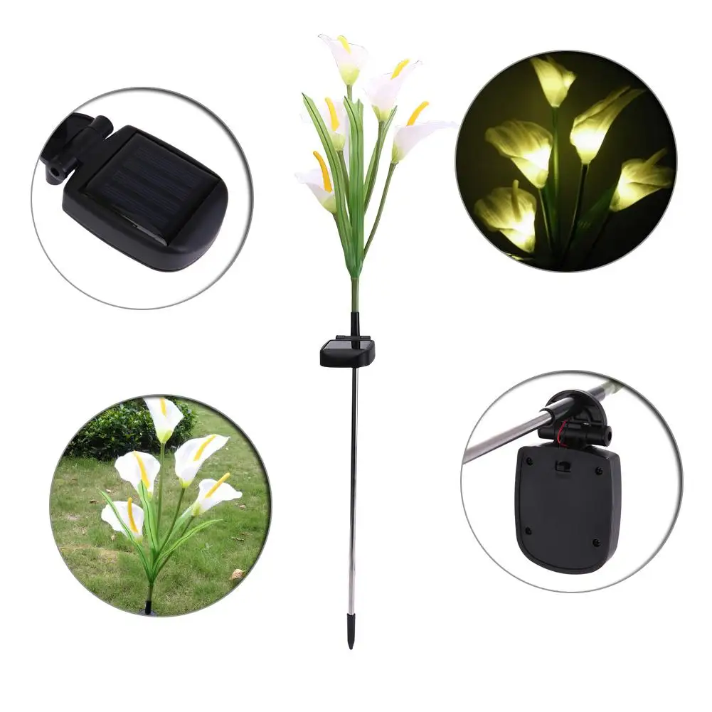 

HobbyLane Solar Powered LED Color Changing Calla Lily Flowers Garden Light Decorations Waterproof Yard Patio Stake Lawn Lamp