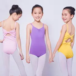 Балетки гимнастическое трико для девочек балерина слинг лук комбинезон практика балетное трико детская балетная Одежда для танцев