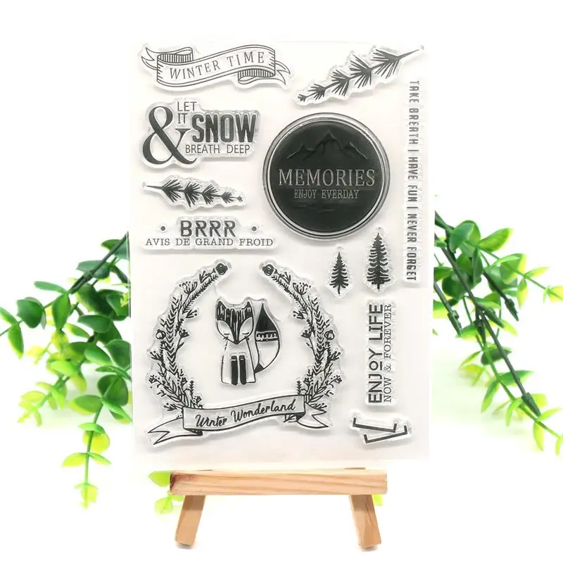 

KSCRAFT Winter time Transparent Clear Silicone Stamps for DIY Scrapbooking/Card Making/Kids Christmas Fun Decoration Supplies